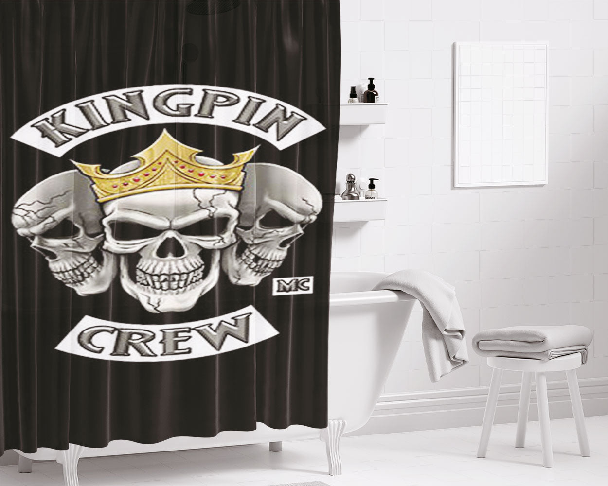 Kingpin Crew Bathroom Shower Curtain Fabric Waterproof | 66 X 72 Inch