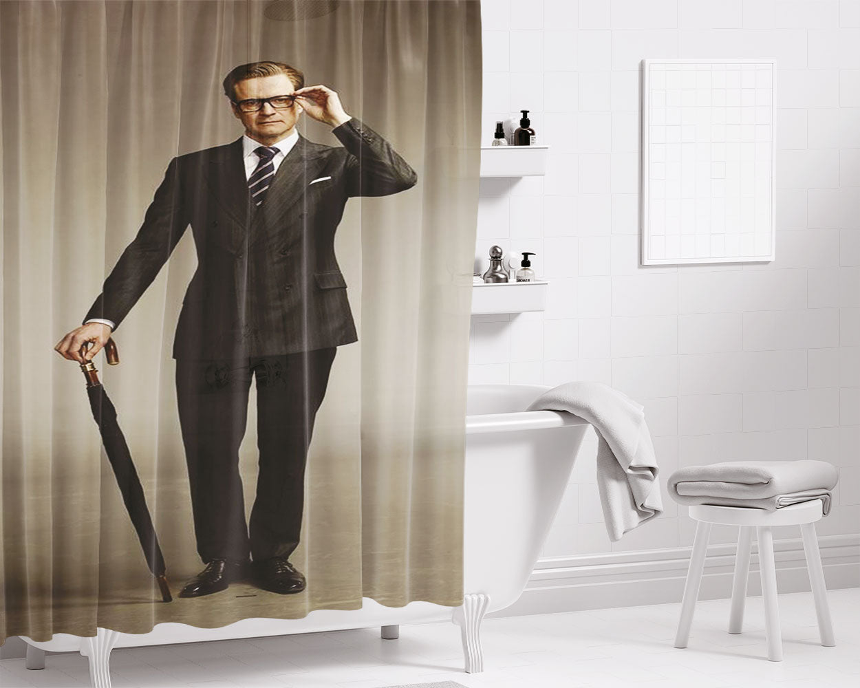 Kingsman Service Bathroom Shower Curtain Fabric Waterproof | 66 X 72 Inch