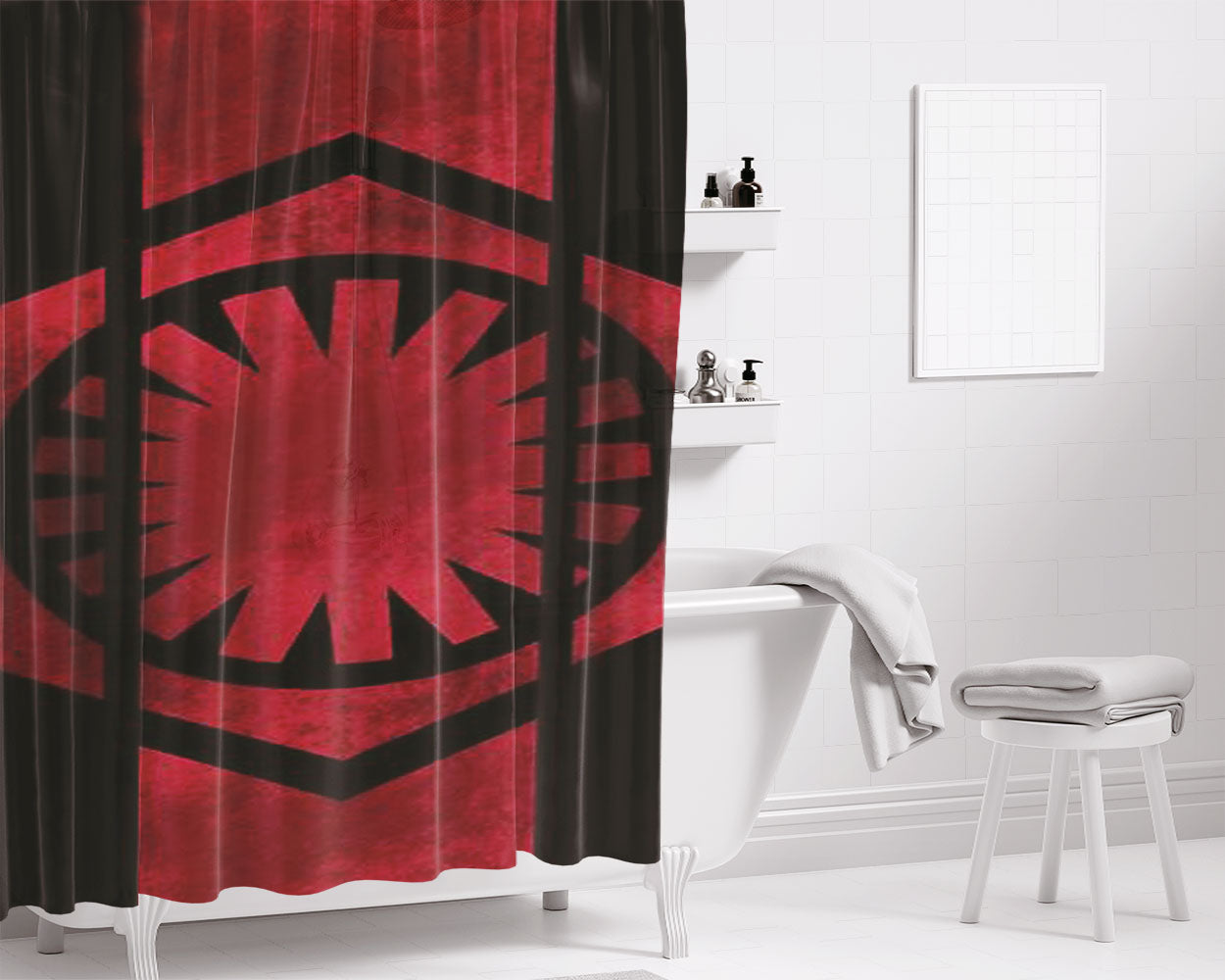 Knights Of The First Order Bathroom Shower Curtain Fabric Waterproof | 66 X 72 Inch