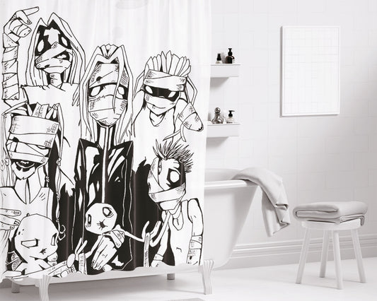Korn Art Bathroom Shower Curtain Fabric Waterproof