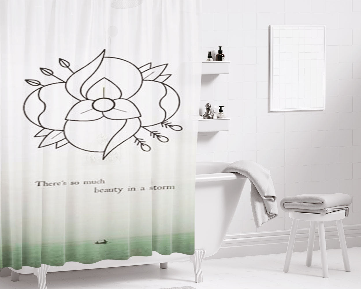 La Dispute Storm Logo Bathroom Shower Curtain Fabric Waterproof | 66 X 72 Inch