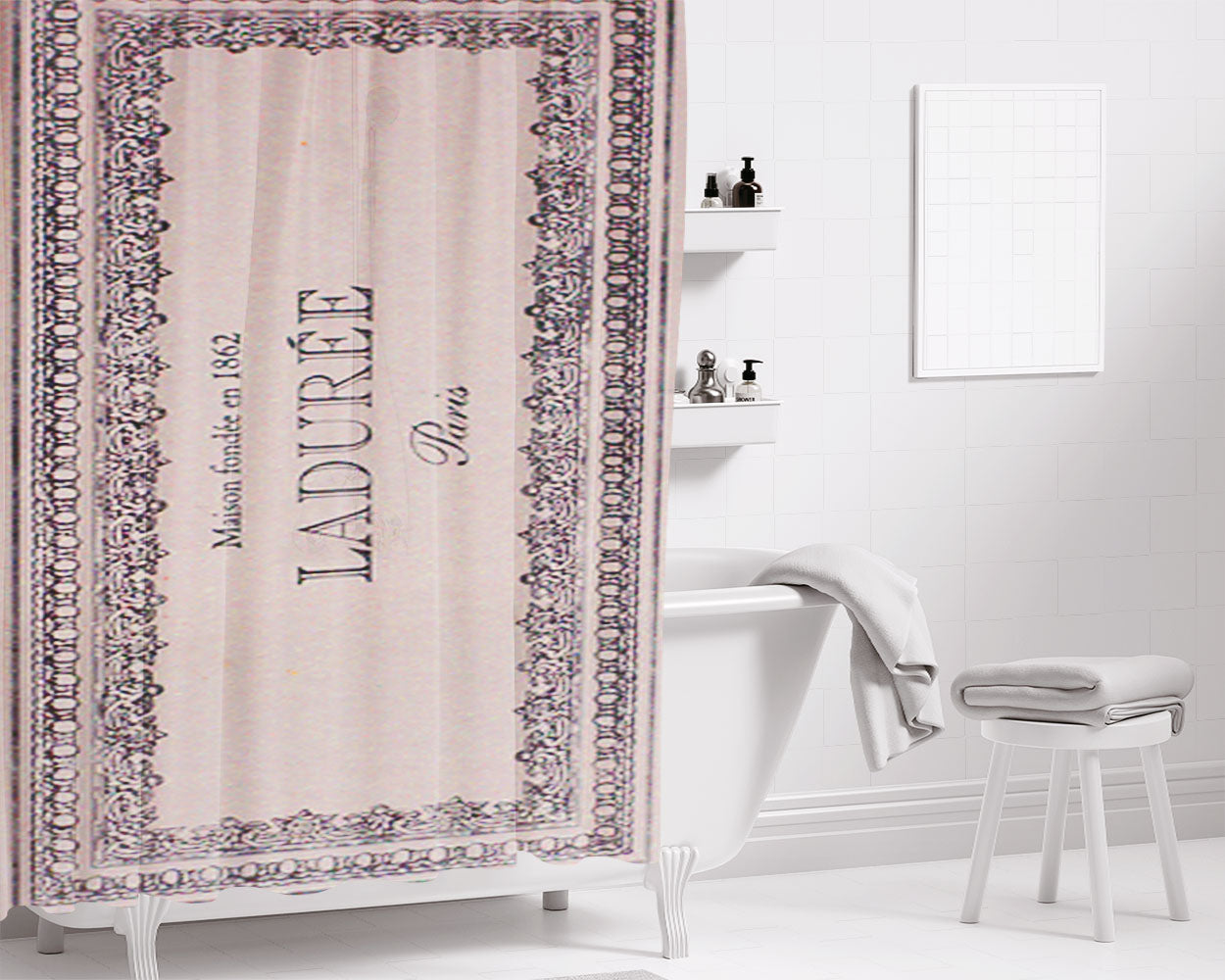 Laduree Macaron 2 Bathroom Shower Curtain Fabric Waterproof | 66 X 72 Inch