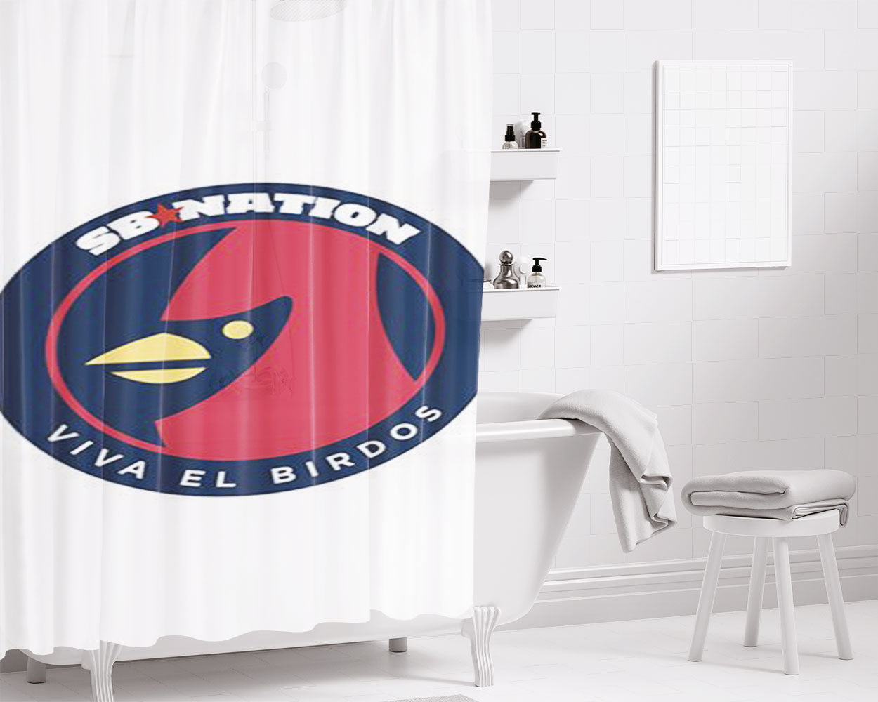 Large Viva El Birdos Full Bathroom Shower Curtain Fabric Waterproof | 66 X 72 Inch