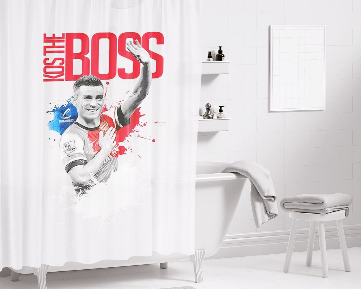 Laurent Koscielny Bathroom Shower Curtain Fabric Waterproof | 66 X 72 Inch