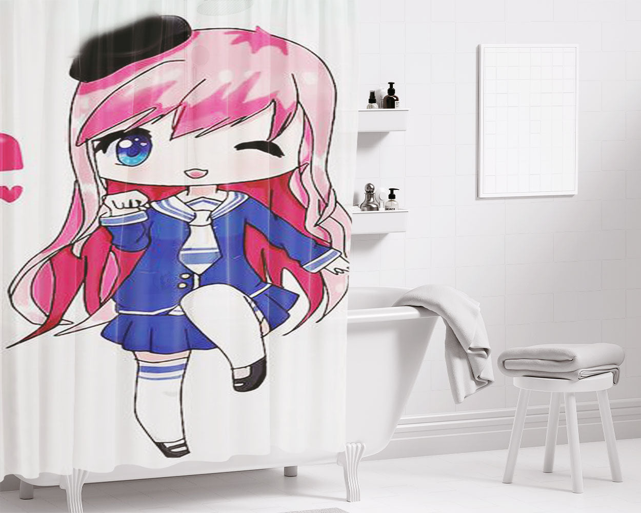 Ldshadowlady3 Bathroom Shower Curtain Fabric Waterproof | 66 X 72 Inch