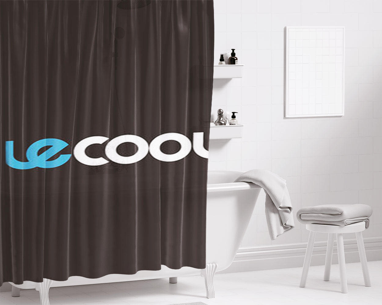 Le Cool Logo Bathroom Shower Curtain Fabric Waterproof | 66 X 72 Inch