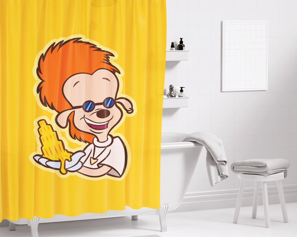 Leaning Tower Of Cheeza (No Text) Phone Case Bathroom Shower Curtain Fabric Waterproof | 66 X 72 Inch