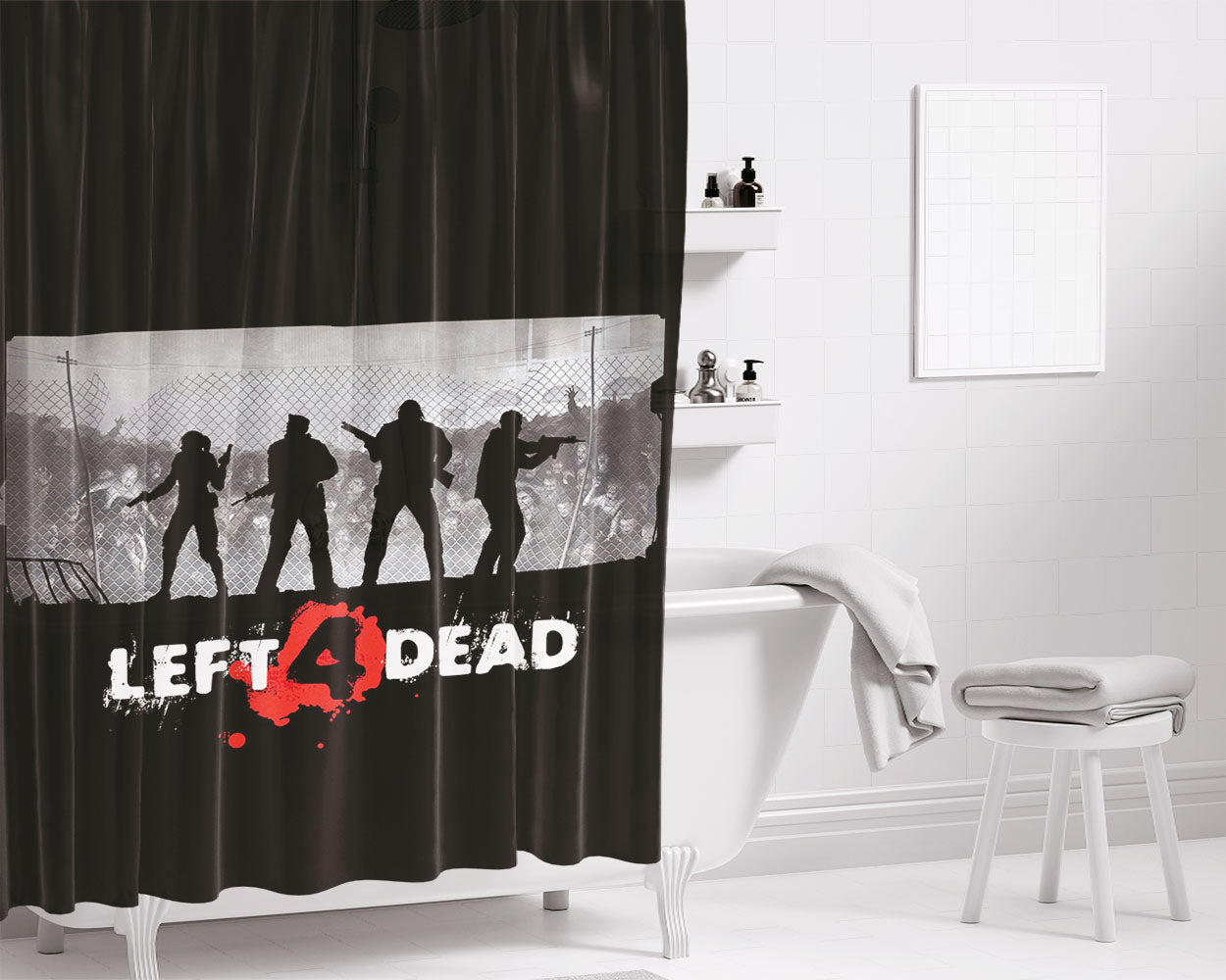 Left 4 Dead Bathroom Shower Curtain Fabric Waterproof | 66 X 72 Inch