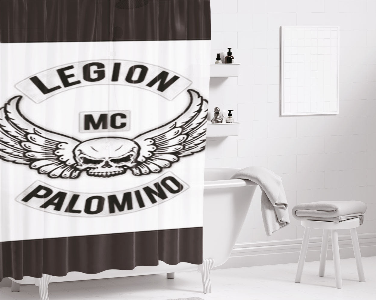 Legion Palmino Bathroom Shower Curtain Fabric Waterproof | 66 X 72 Inch