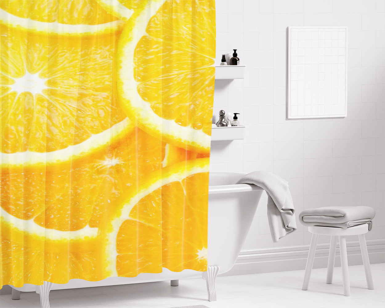 Lemon Bathroom Shower Curtain Fabric Waterproof | 66 X 72 Inch