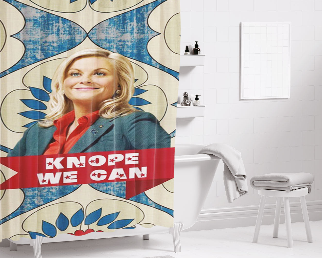 Leslie Knope Bathroom Shower Curtain Fabric Waterproof | 66 X 72 Inch