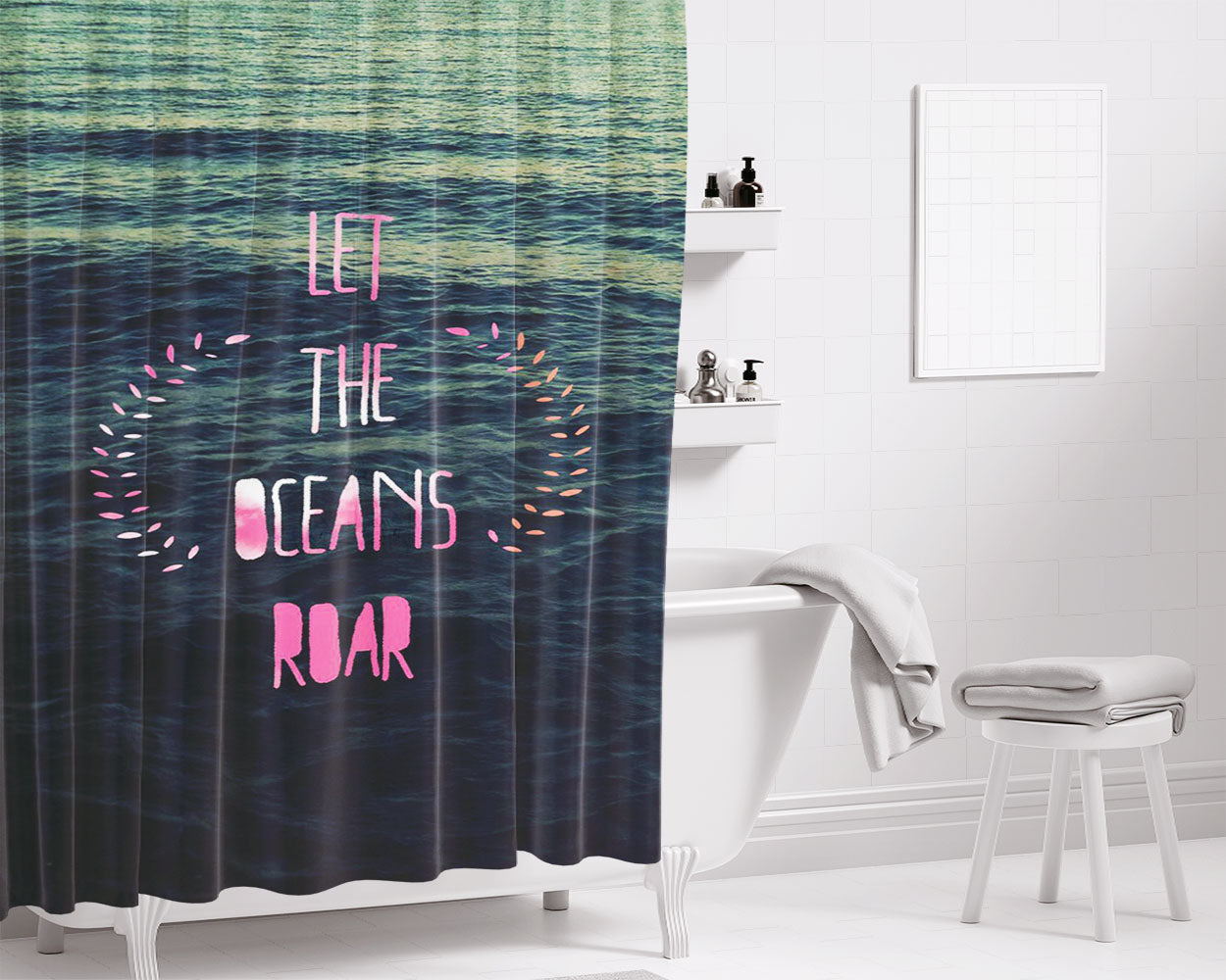 Let'S Put Our Differences Aside For Science Bathroom Shower Curtain Fabric Waterproof | 66 X 72 Inch