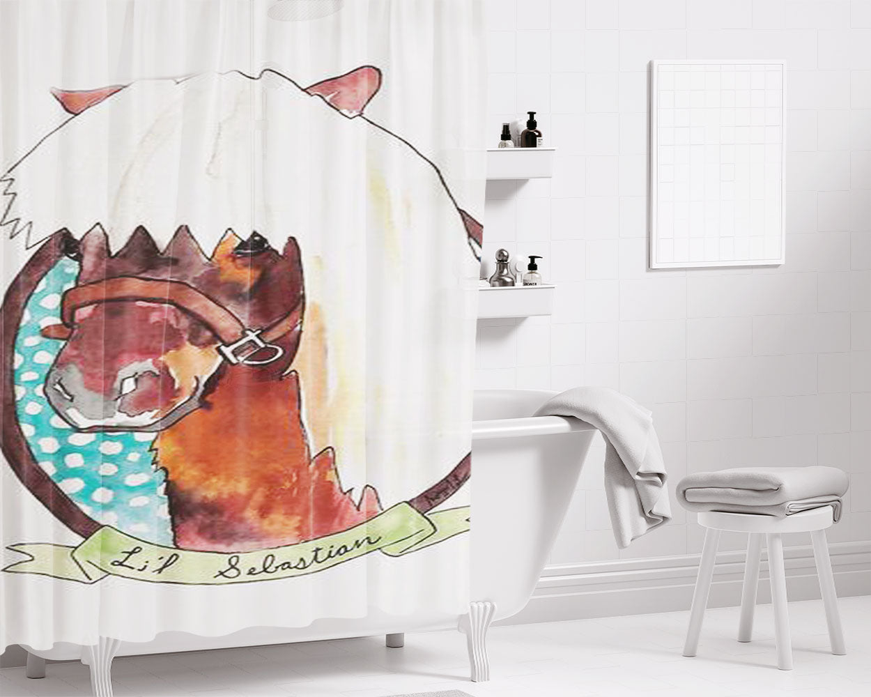 Li L Sebastian Bathroom Shower Curtain Fabric Waterproof | 66 X 72 Inch