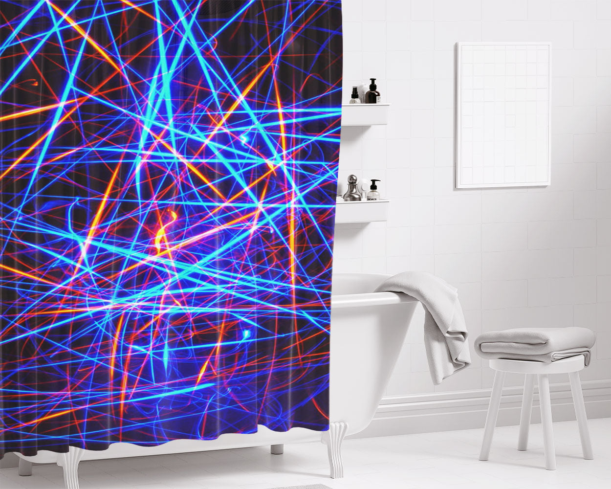 Light Effect Bathroom Shower Curtain Fabric Waterproof | 66 X 72 Inch
