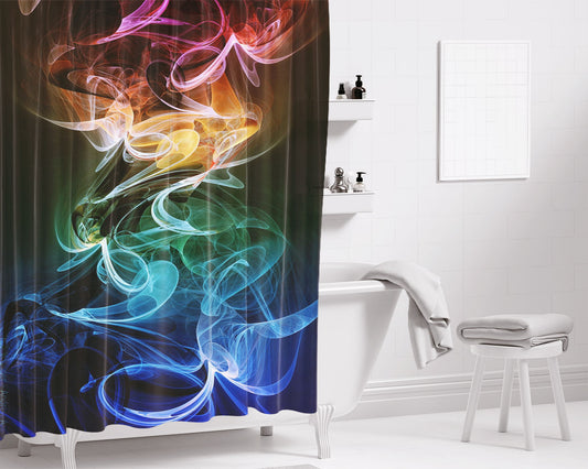 Light Smoke Bathroom Shower Curtain Fabric Waterproof | 66 X 72 Inch