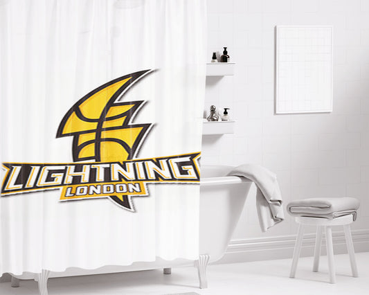Lightning London Logo Bathroom Shower Curtain Fabric Waterproof | 66 X 72 Inch