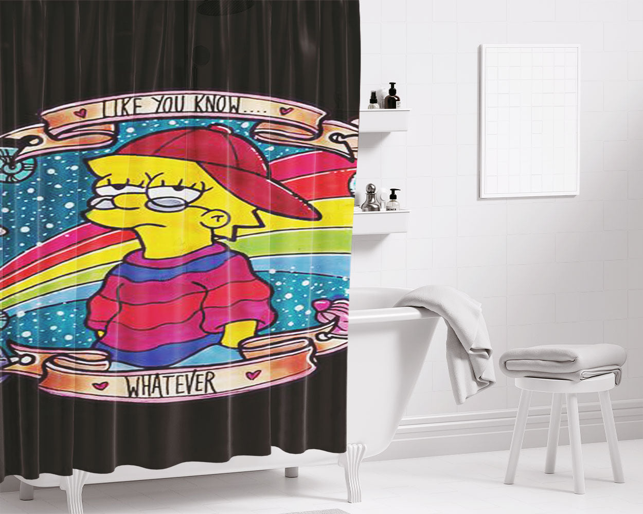 Lisa Like You Know Whatever Bathroom Shower Curtain Fabric Waterproof | 66 X 72 Inch