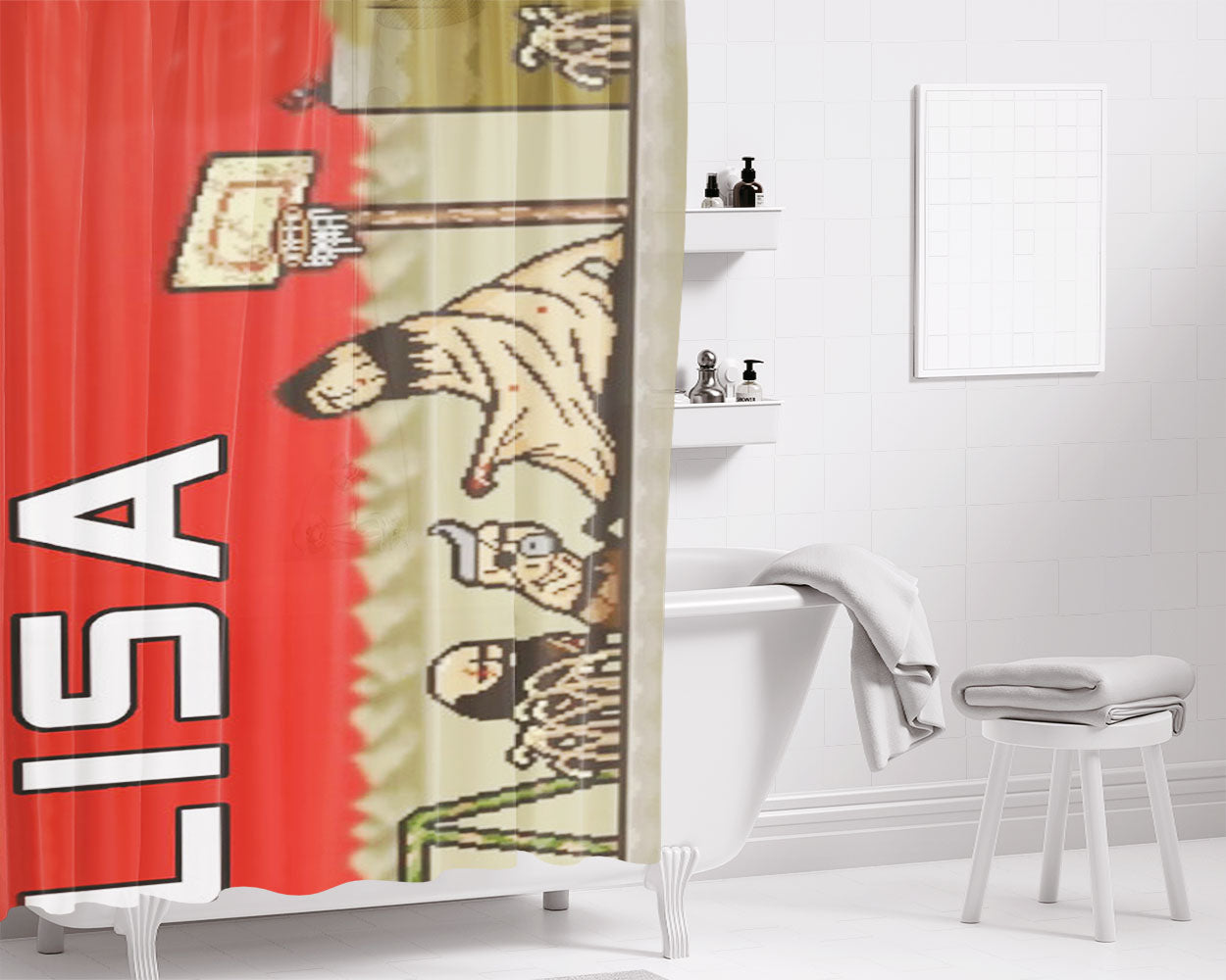 Lisa The Painful Rpg Bathroom Shower Curtain Fabric Waterproof | 66 X 72 Inch