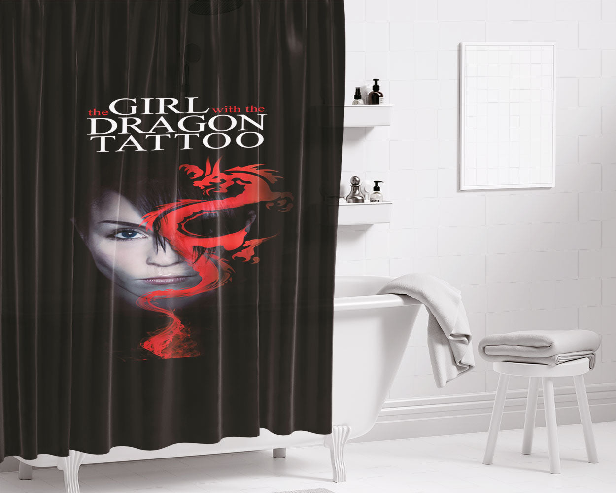 Lisbeth Salander Bathroom Shower Curtain Fabric Waterproof | 66 X 72 Inch
