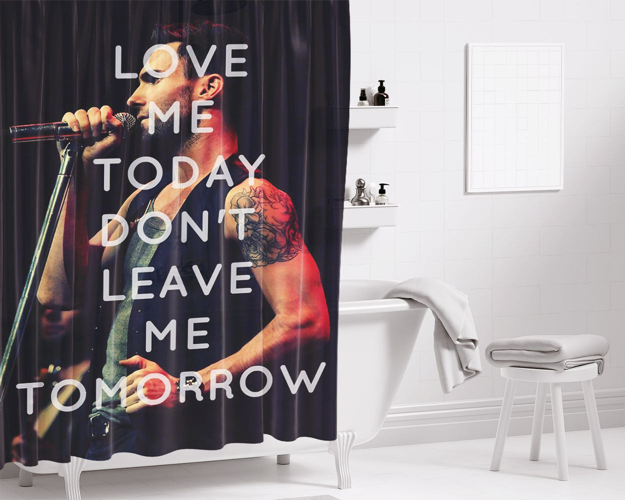 Live Me Today Bathroom Shower Curtain Fabric Waterproof | 66 X 72 Inch