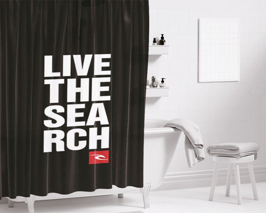 Live The Search Ripcurl Bathroom Shower Curtain Fabric Waterproof | 66 X 72 Inch