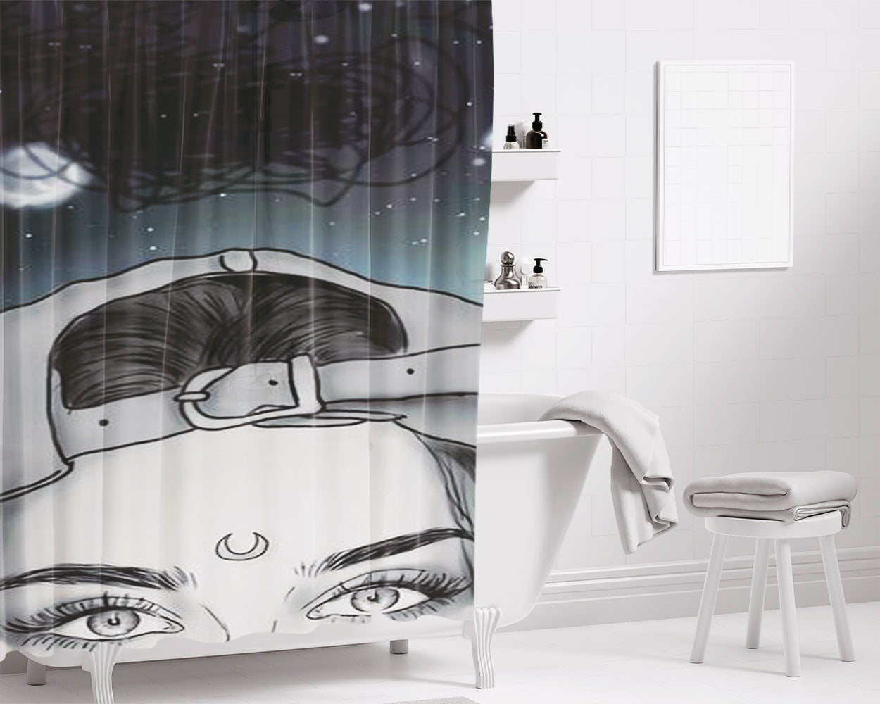 Lj Universe Bathroom Shower Curtain Fabric Waterproof | 66 X 72 Inch
