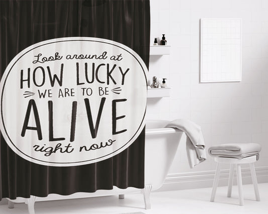 Look Around Bathroom Shower Curtain Fabric Waterproof | 66 X 72 Inch
