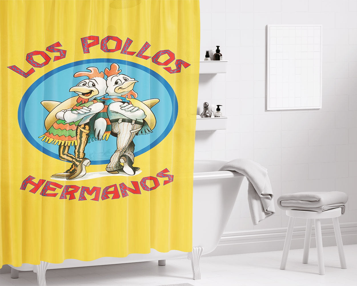 Los Pollos Hermanos Bathroom Shower Curtain Fabric Waterproof | 66 X 72 Inch