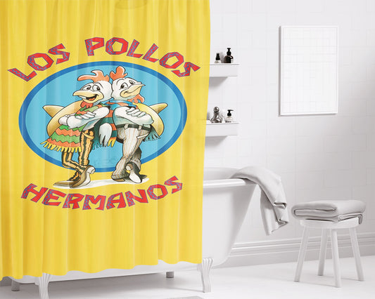 Los Pollos Hermanos Bathroom Shower Curtain Fabric Waterproof | 66 X 72 Inch