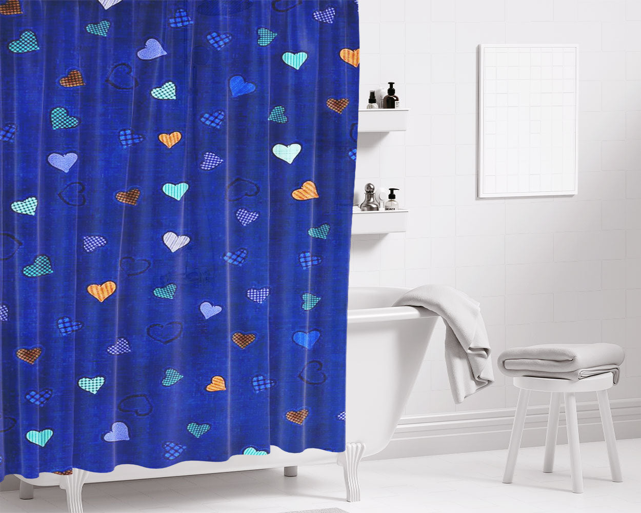 Love Art Bathroom Shower Curtain Fabric Waterproof | 66 X 72 Inch