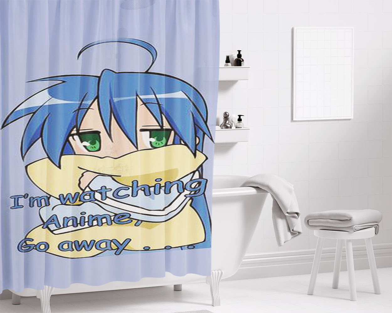 Lucky Star Konata Izumi Bathroom Shower Curtain Fabric Waterproof | 66 X 72 Inch