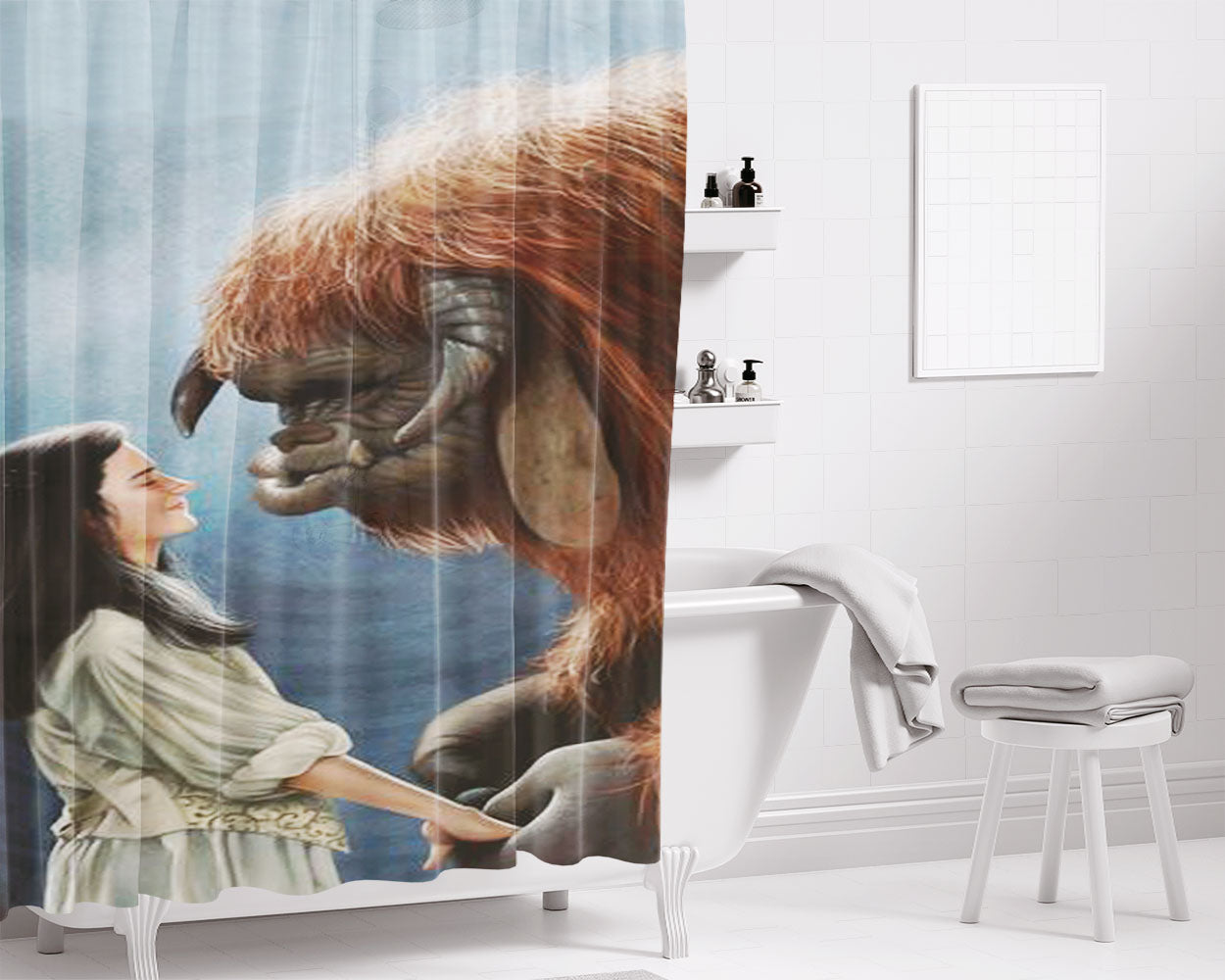 Ludo Friend Bathroom Shower Curtain Fabric Waterproof | 66 X 72 Inch