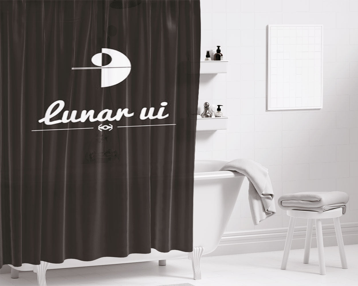 Lunar Illest Bathroom Shower Curtain Fabric Waterproof | 66 X 72 Inch