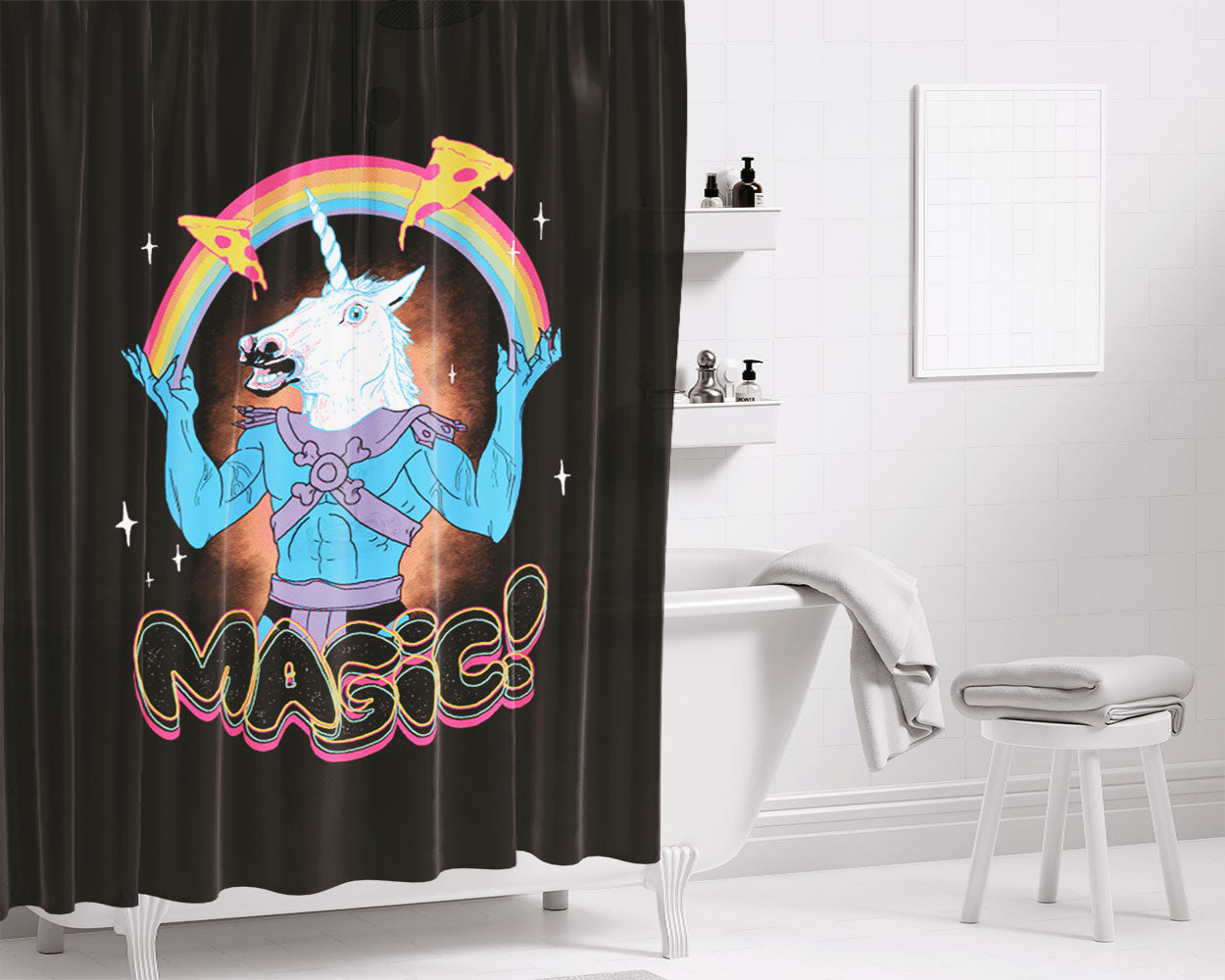 Magic Bathroom Shower Curtain Fabric Waterproof | 66 X 72 Inch