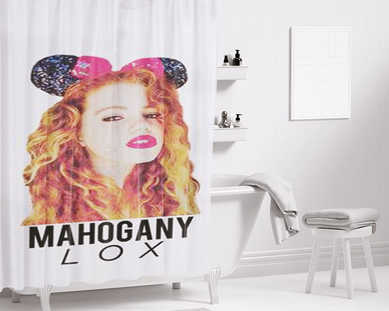 Mahogany Lox Bathroom Shower Curtain Fabric Waterproof | 66 X 72 Inch