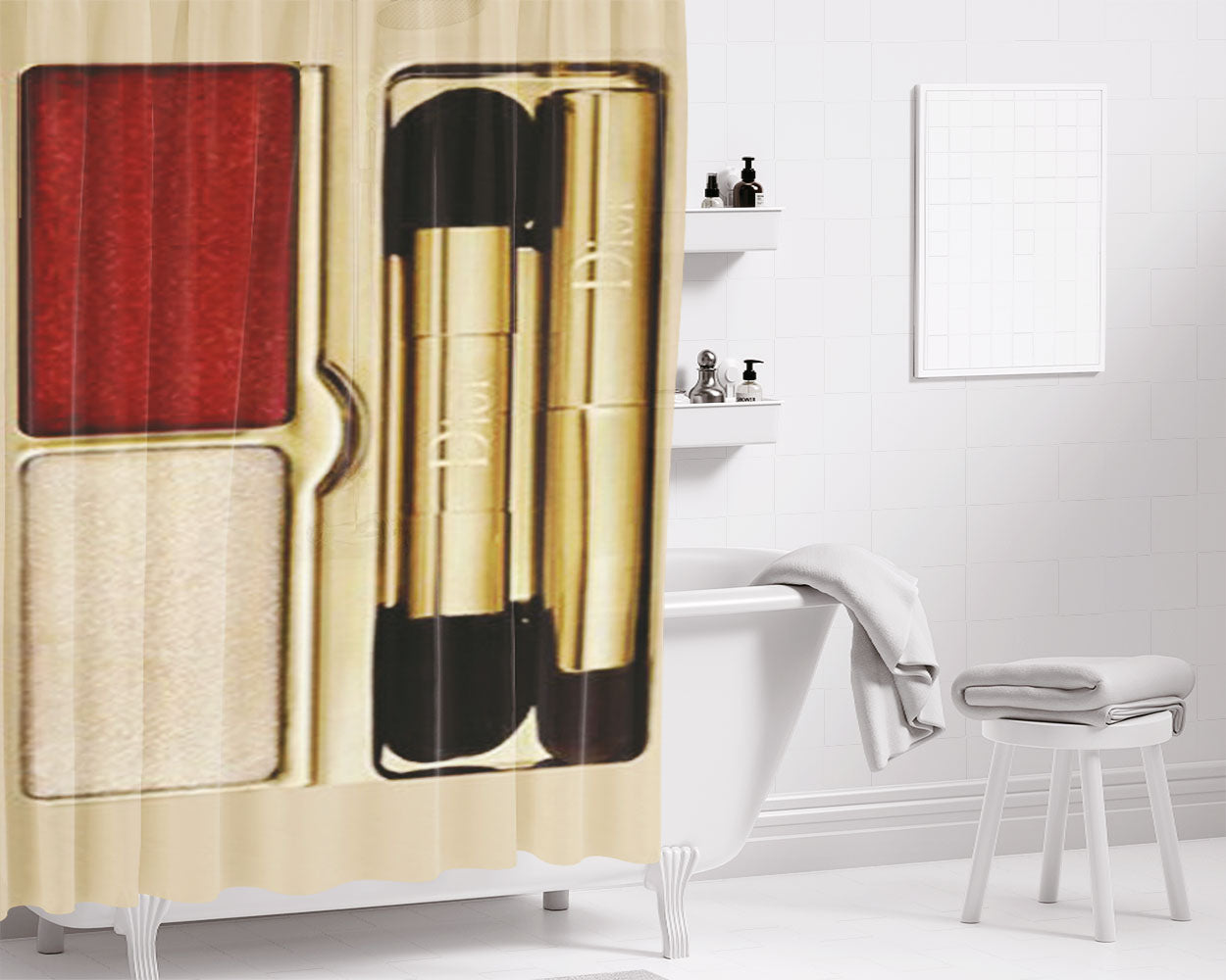 Make Up Pallete Bathroom Shower Curtain Fabric Waterproof | 66 X 72 Inch