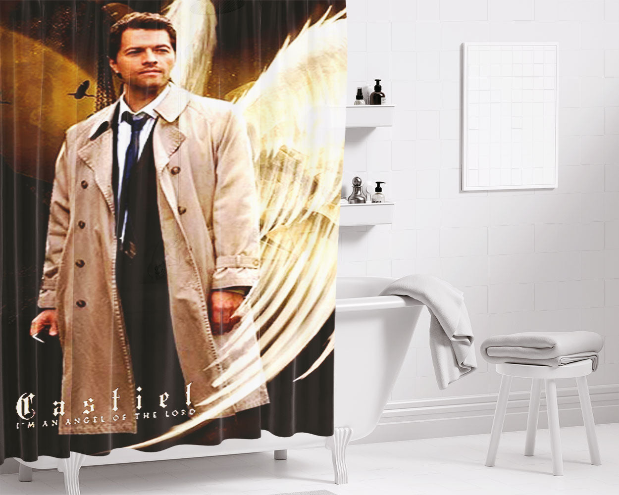 Man In Trenchcoat Bathroom Shower Curtain Fabric Waterproof | 66 X 72 Inch