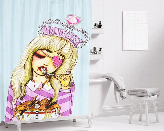 Maneater Bathroom Shower Curtain Fabric Waterproof | 66 X 72 Inch