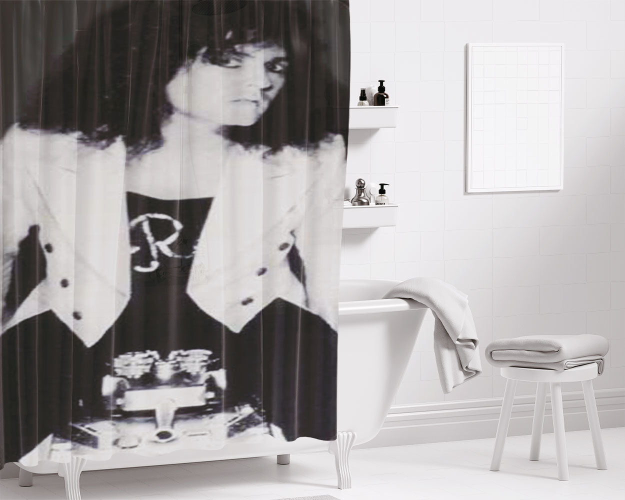 Marc Bolan Tank Bathroom Shower Curtain Fabric Waterproof | 66 X 72 Inch