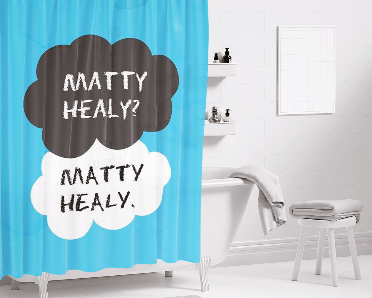 Matty Healy Tfios Bathroom Shower Curtain Fabric Waterproof | 66 X 72 Inch