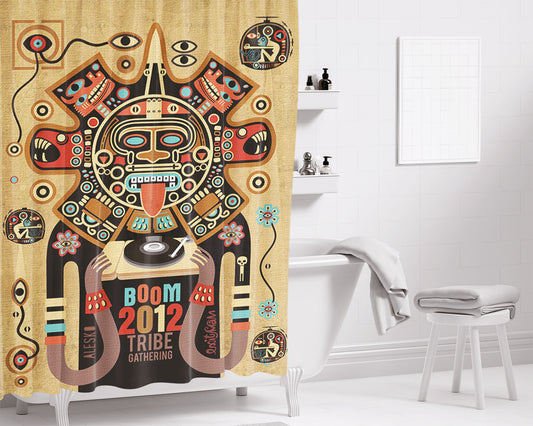 Mayas Spirit Bathroom Shower Curtain Fabric Waterproof | 66 X 72 Inch