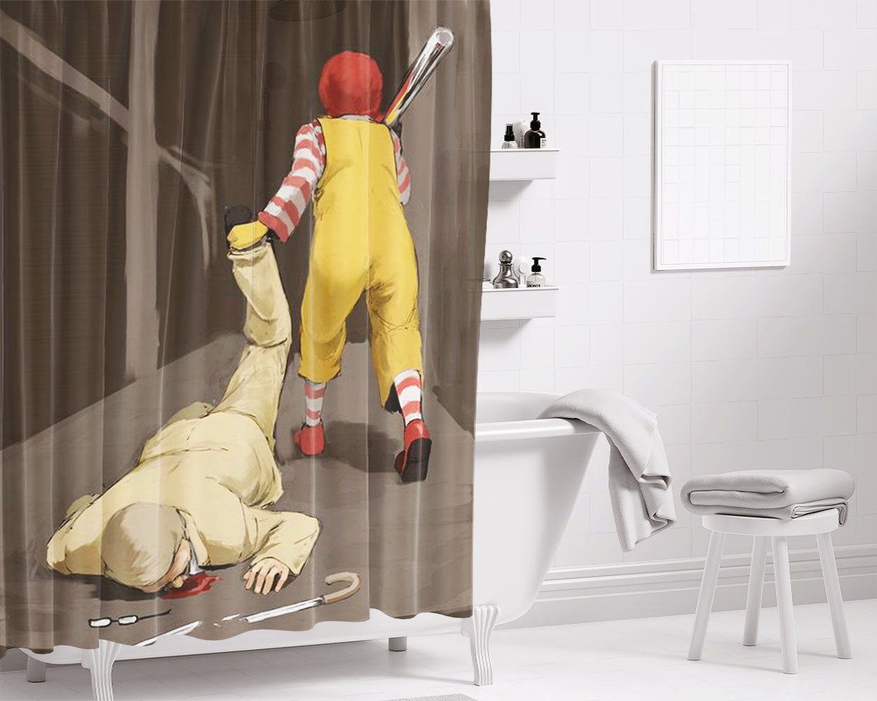 Mc Donald Anarky Bathroom Shower Curtain Fabric Waterproof | 66 X 72 Inch
