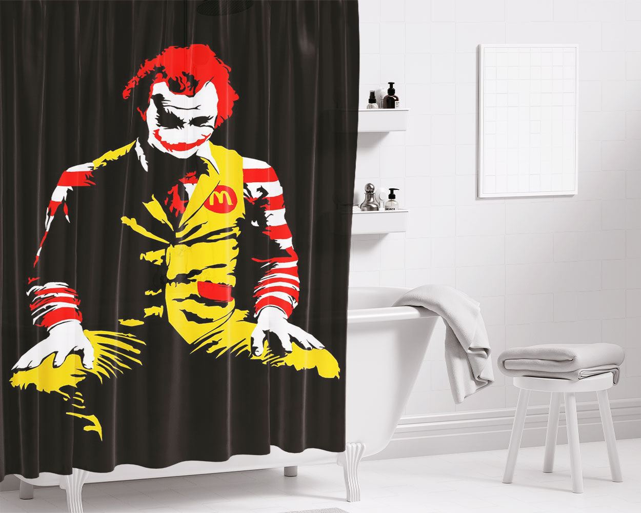 Mc Donalds Poster Bathroom Shower Curtain Fabric Waterproof | 66 X 72 Inch