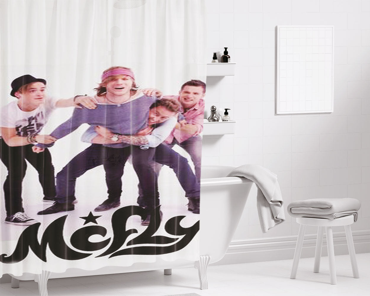 Mcfly Fun Band Merch Bathroom Shower Curtain Fabric Waterproof | 66 X 72 Inch