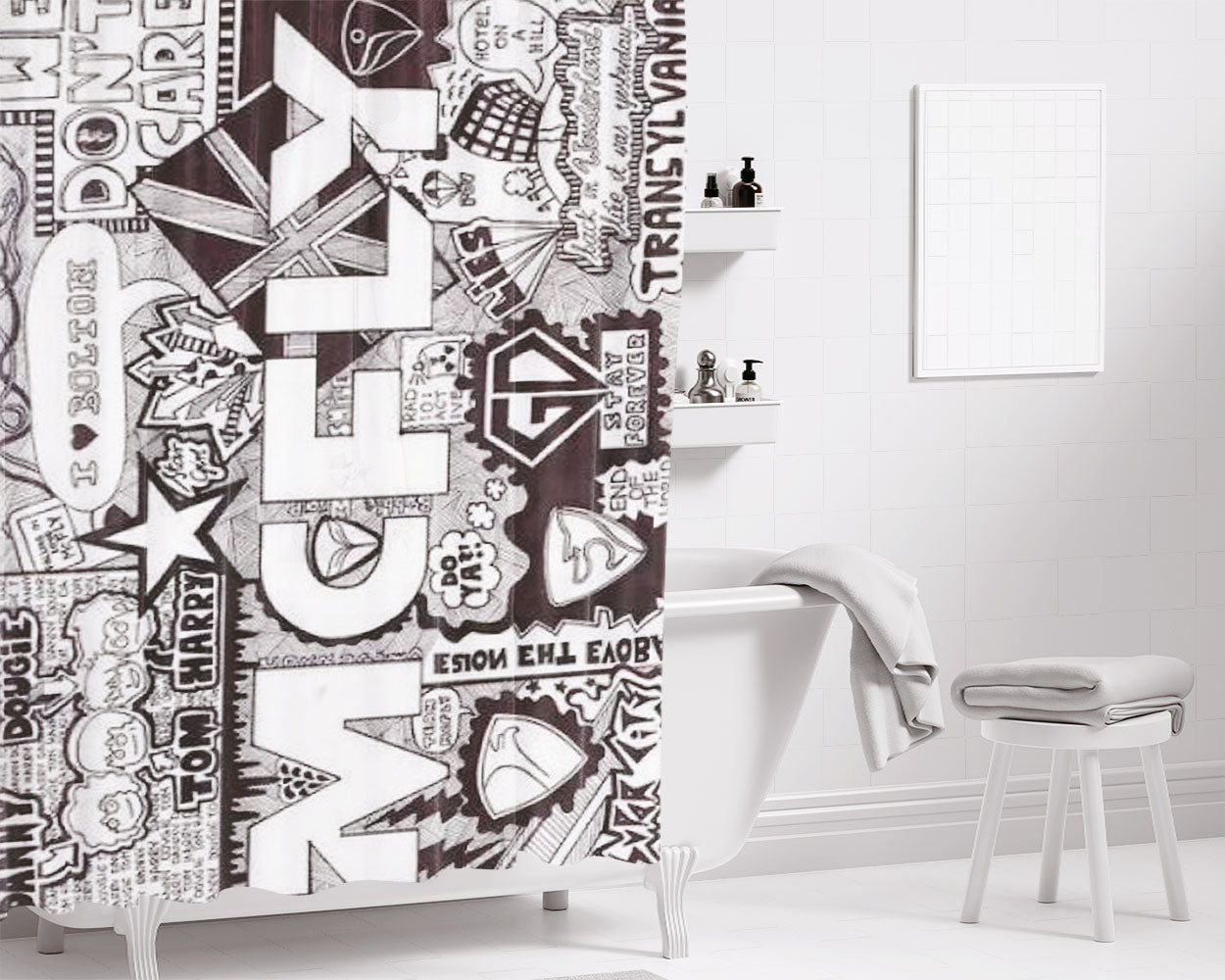 Mcfly Lyrics Cover Bathroom Shower Curtain Fabric Waterproof | 66 X 72 Inch