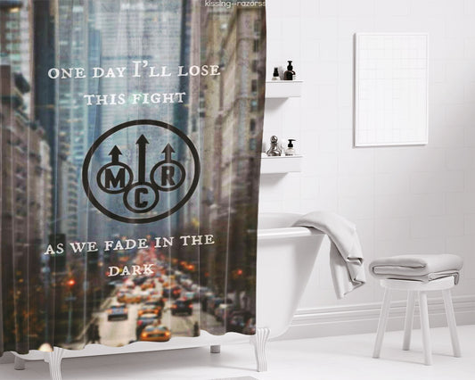 Mcr As We Fade In The Dark Bathroom Shower Curtain Fabric Waterproof | 66 X 72 Inch