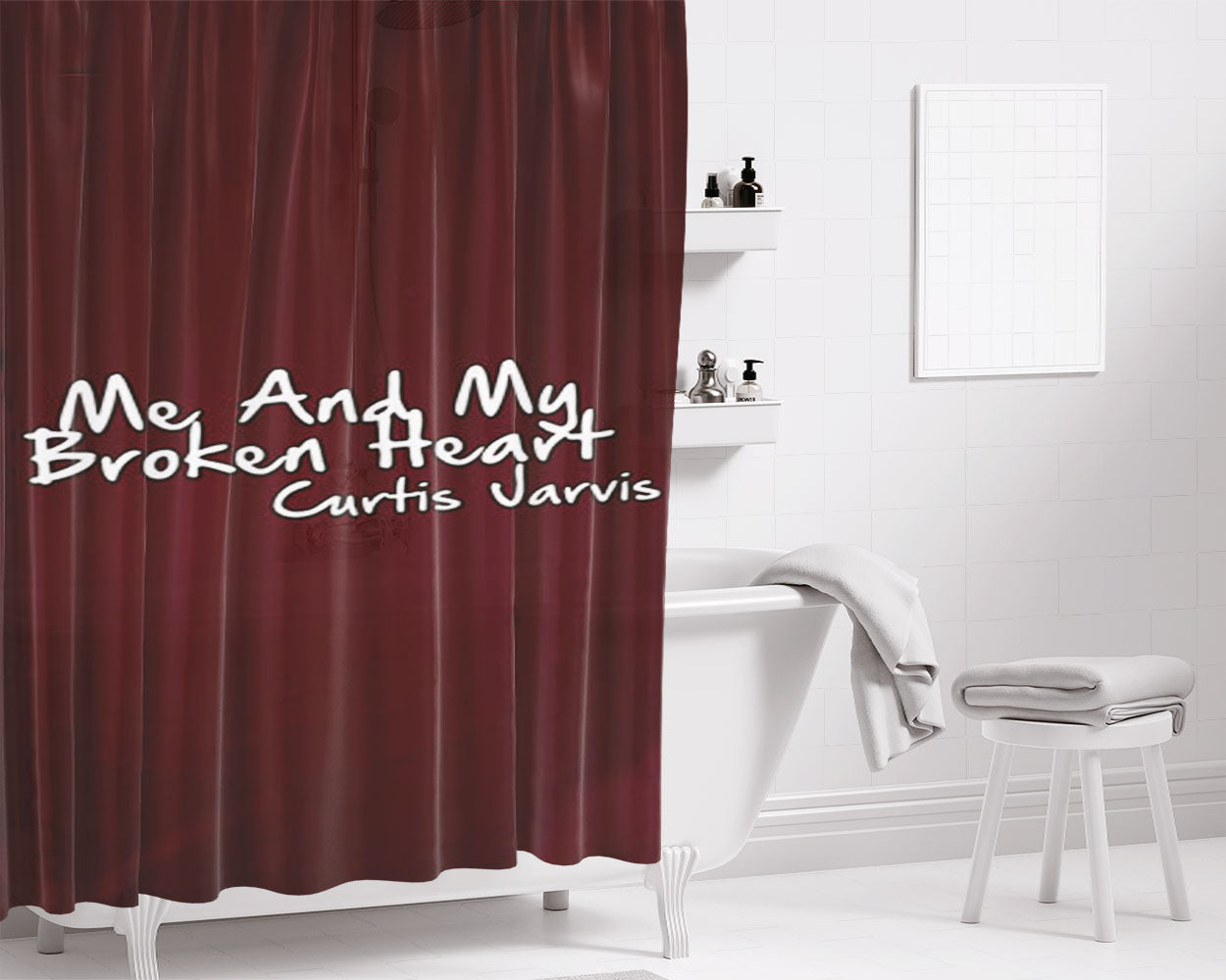 Me And My Broken Heart Bathroom Shower Curtain Fabric Waterproof | 66 X 72 Inch