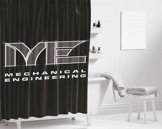 Mechanical Engineering Bathroom Shower Curtain Fabric Waterproof | 66 X 72 Inch