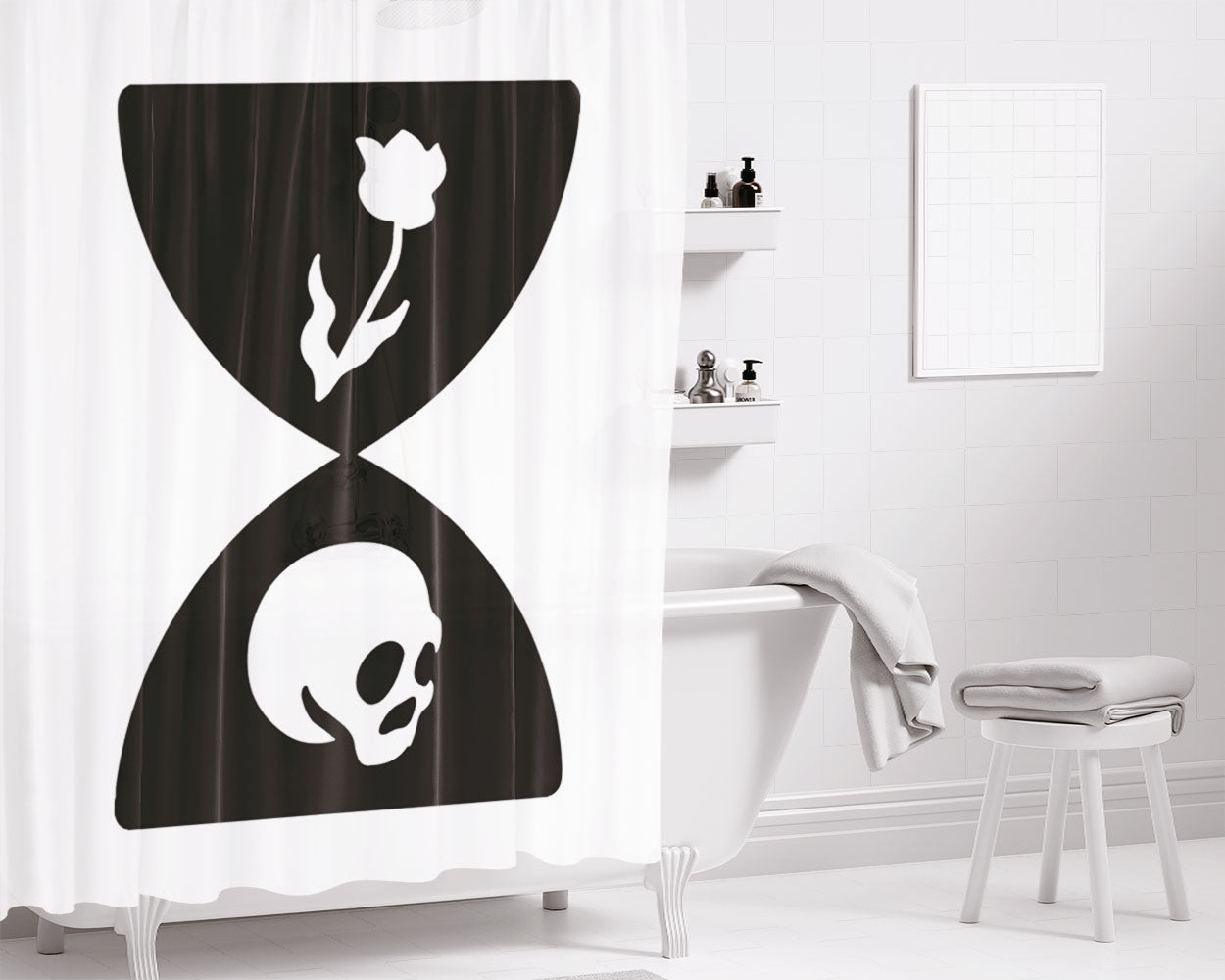 Memento Mori Bathroom Shower Curtain Fabric Waterproof | 66 X 72 Inch