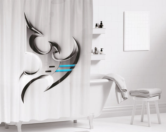 Metal Protoss Symbol Bathroom Shower Curtain Fabric Waterproof | 66 X 72 Inch
